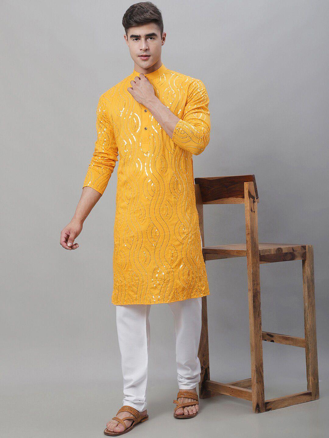 sojanya geometric embroidered pure cotton kurta with churidar