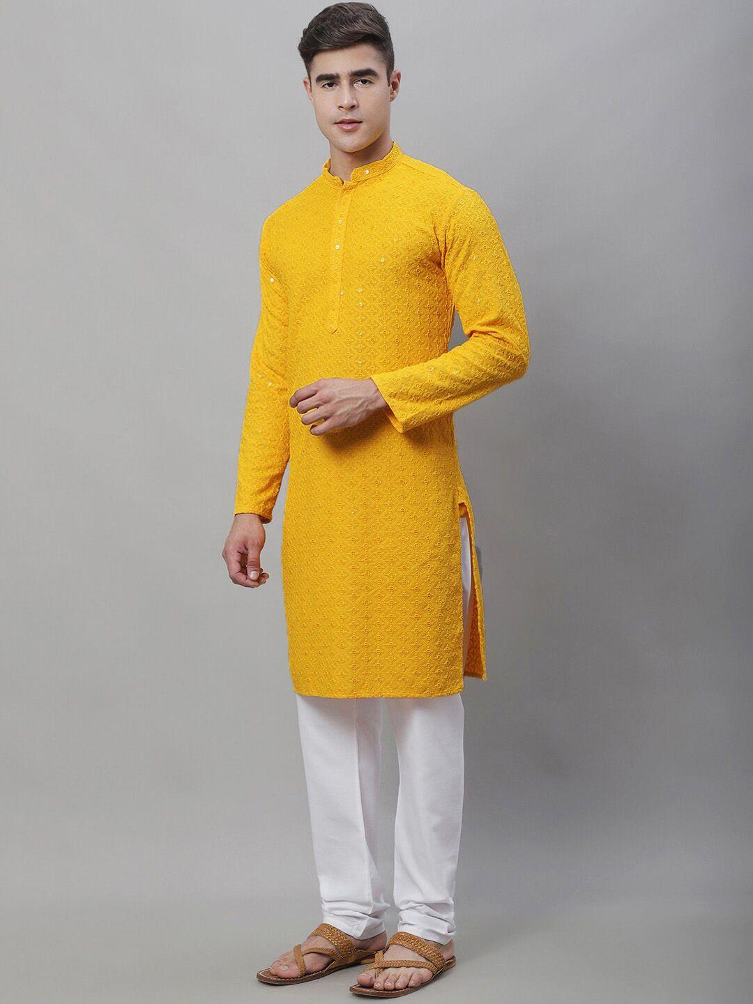 sojanya geometric embroidered regular pure cotton kurta with churidar