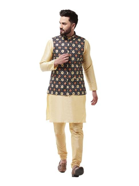 sojanya gold & black printed suit