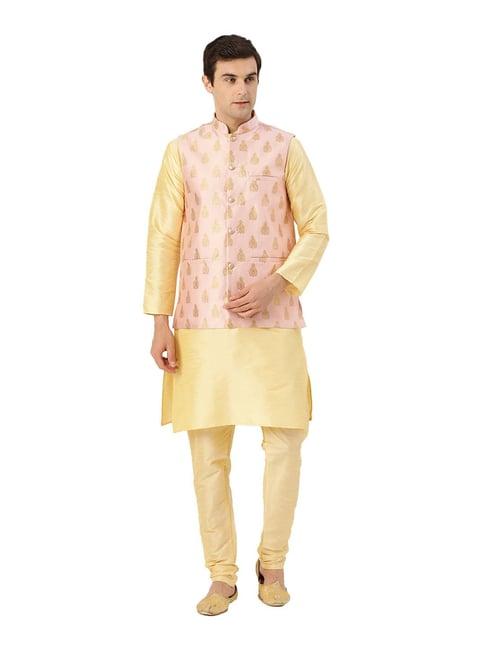 sojanya gold & pink printed suit