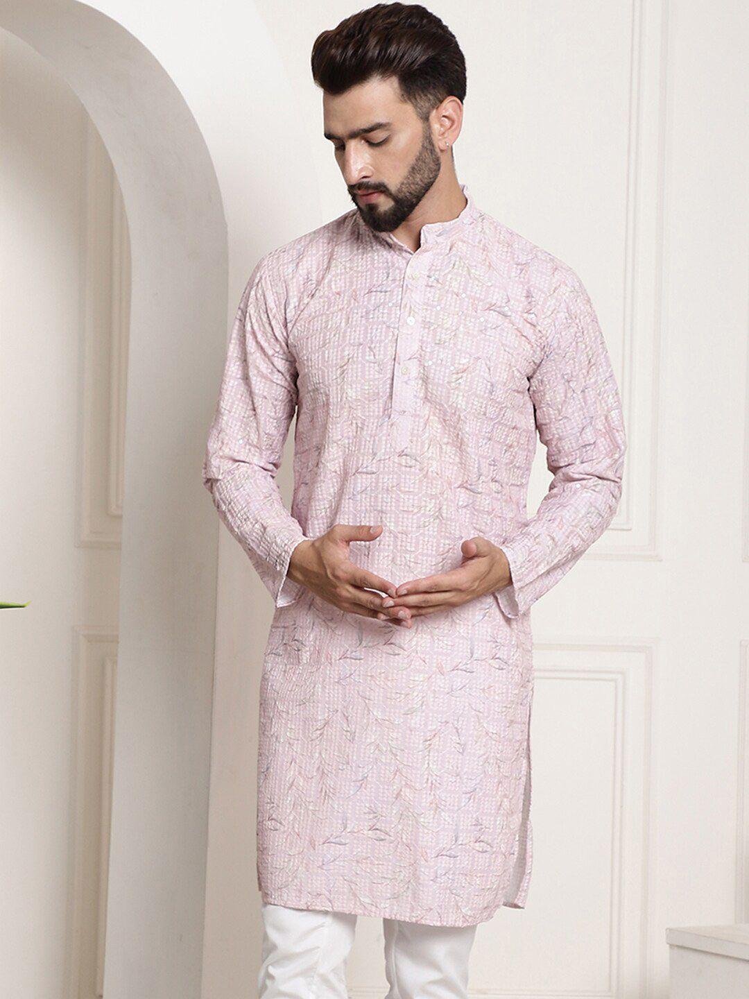 sojanya mandarin collar thread work kurta