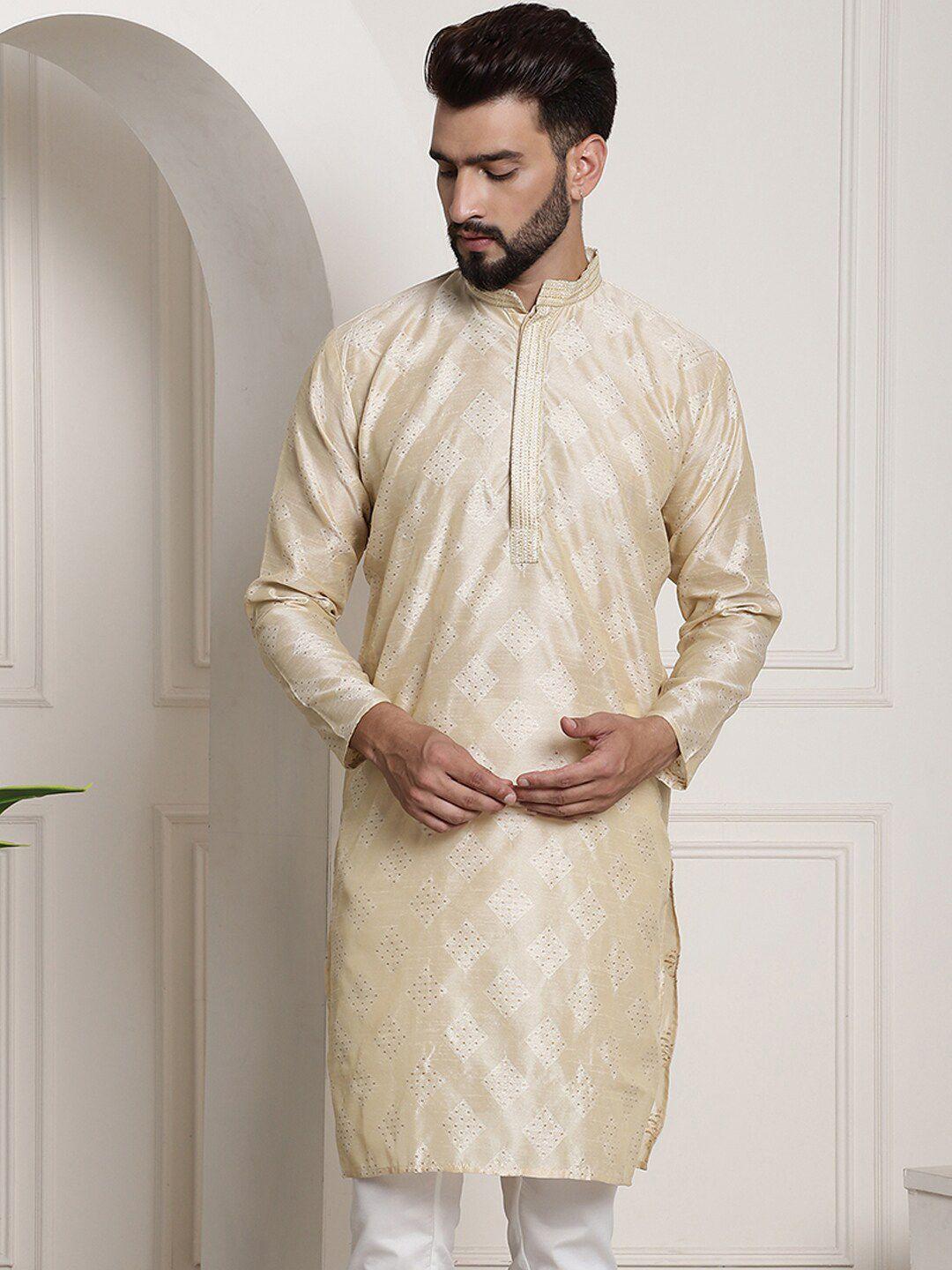 sojanya mandarin collar thread work kurta