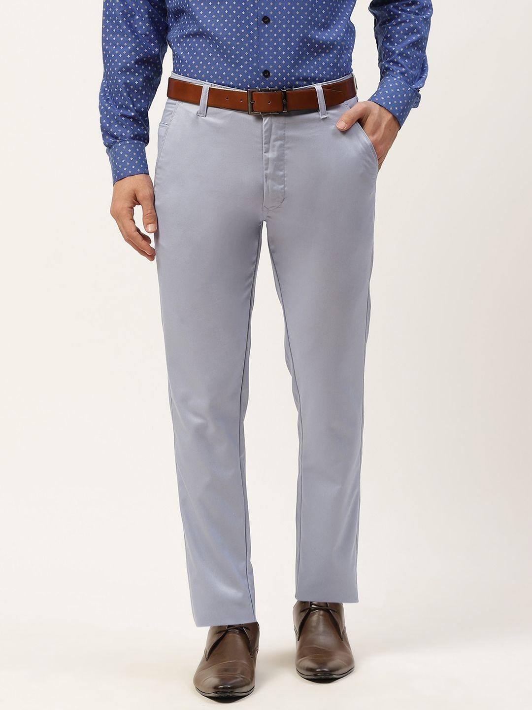 sojanya men blue smart fit formal trousers