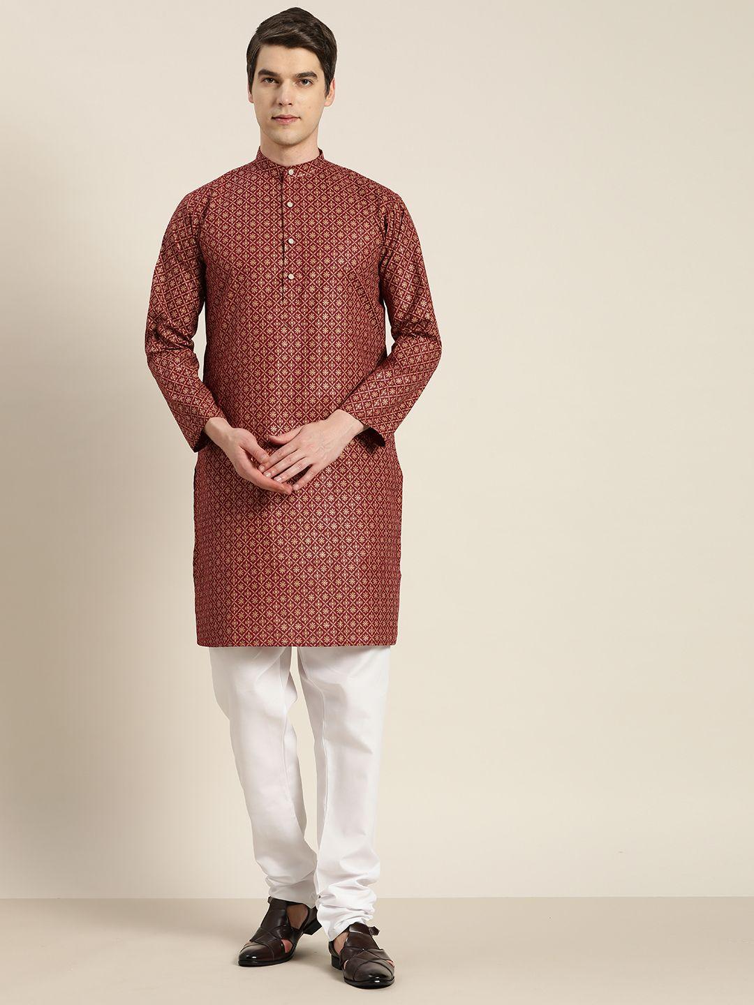 sojanya men ethnic motifs printed regular kurta with churidar