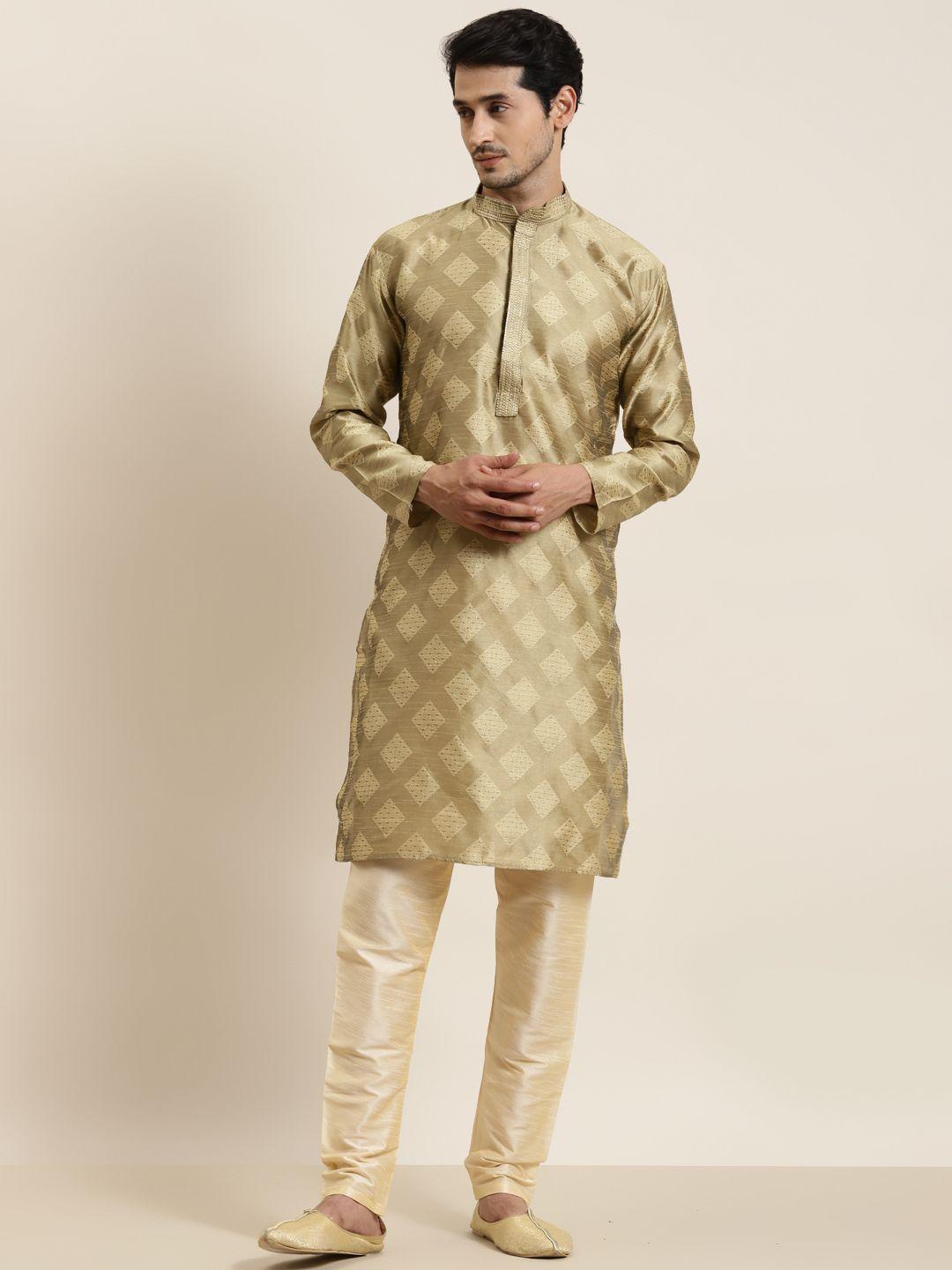 sojanya men golden ethnic motifs kurta