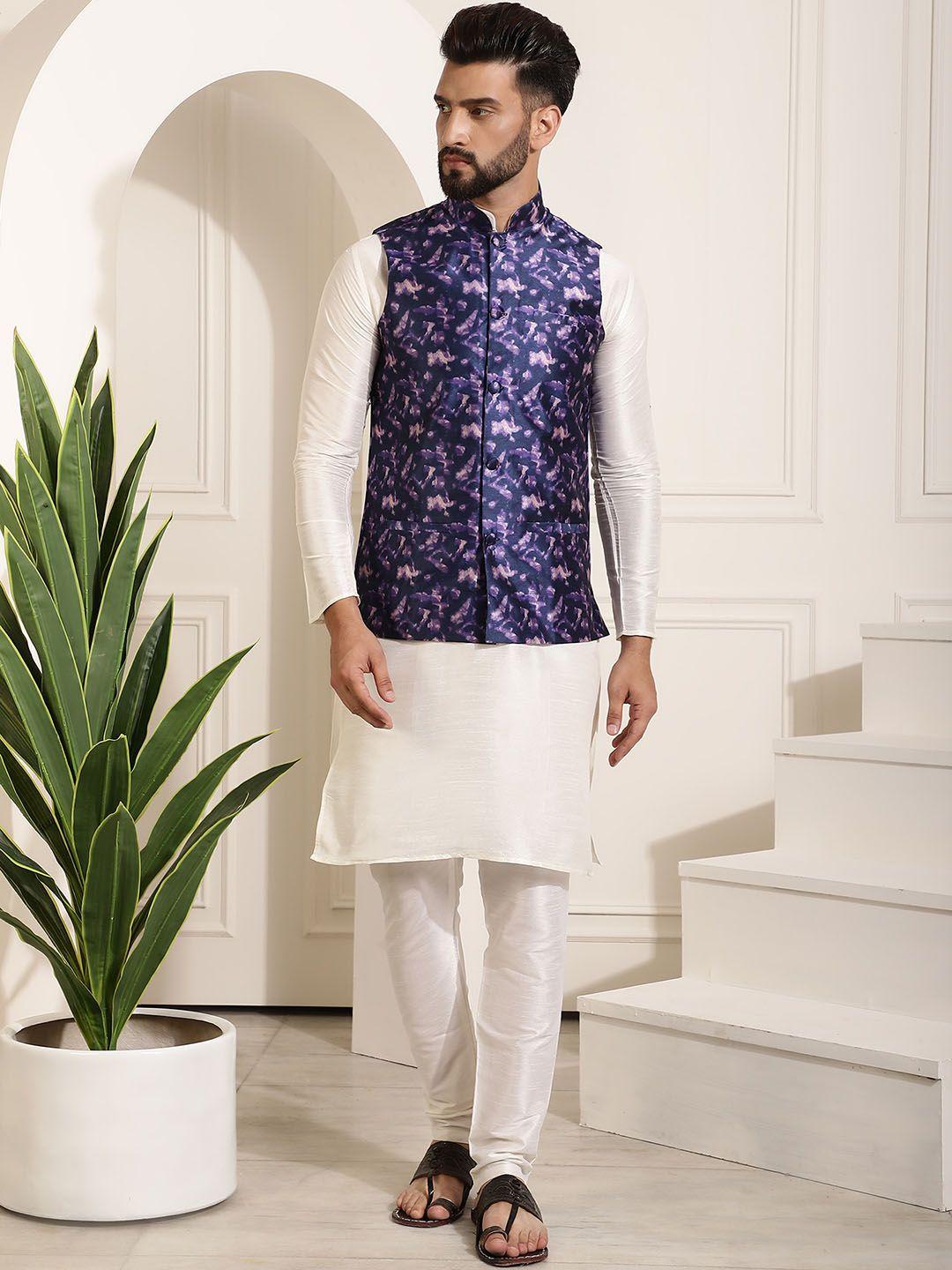 sojanya men off-white solid kurta set