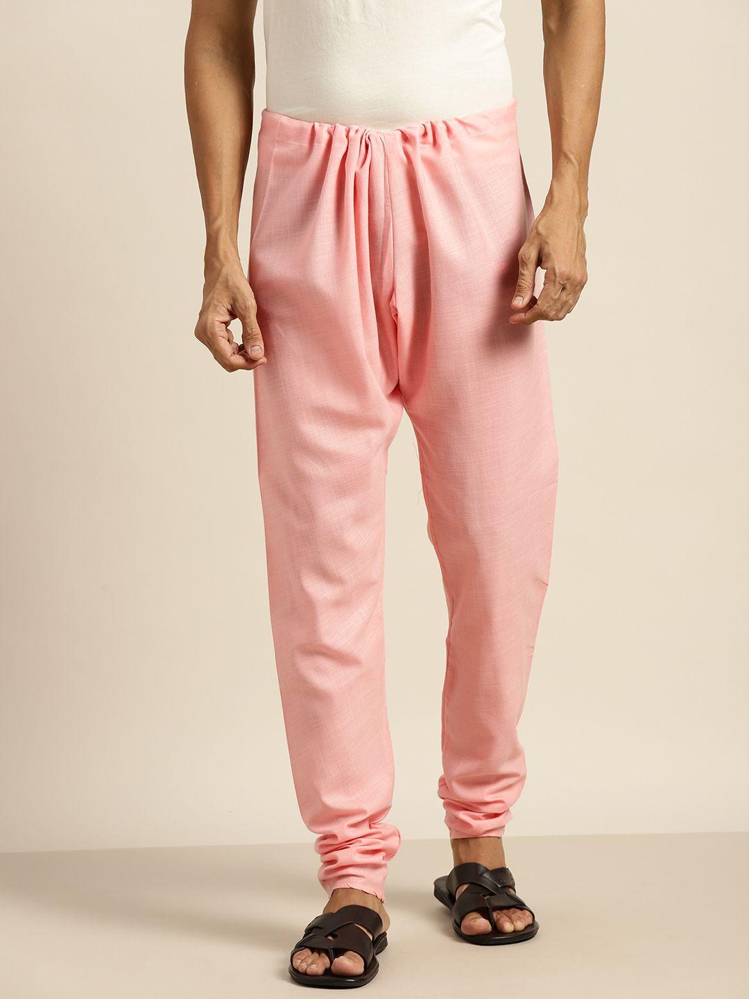 sojanya men pink solid pure cotton pyjamas