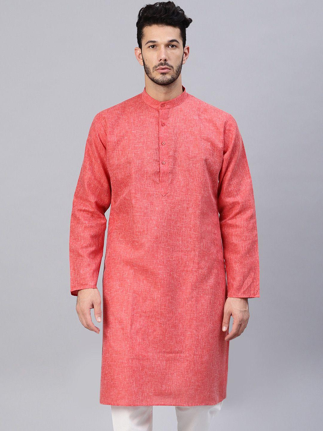 sojanya men red solid straight kurta