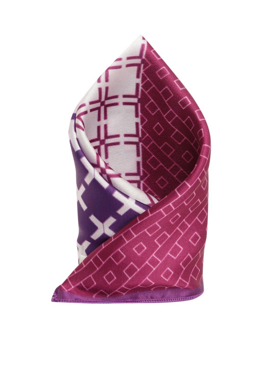 sojanya men satin violet printed pocket square