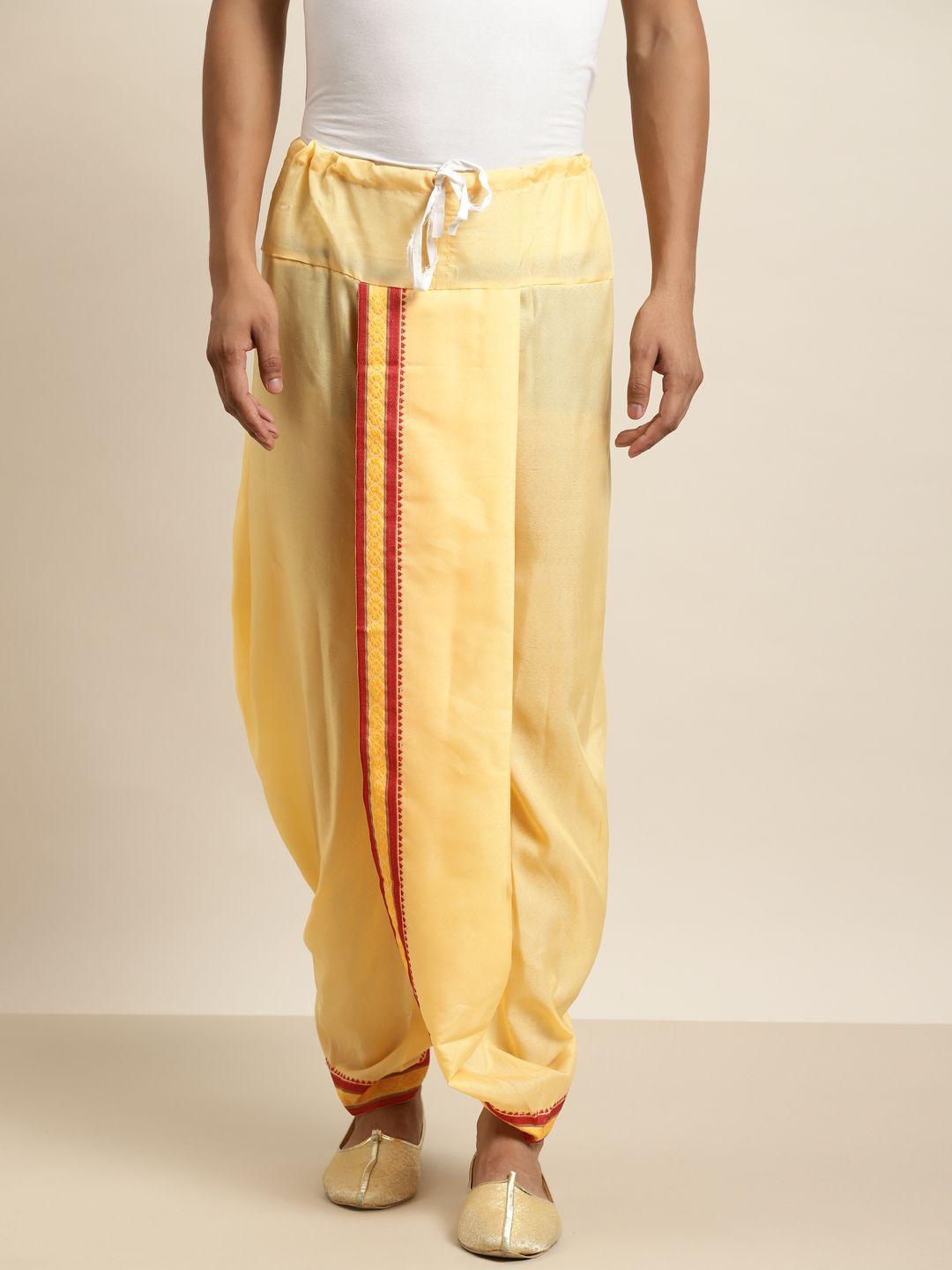 sojanya men yellow solid dhoti pants