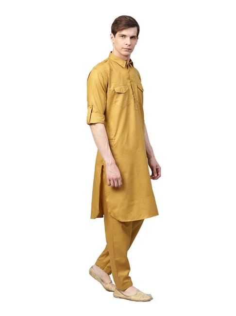 sojanya mustard regular fit kurta set