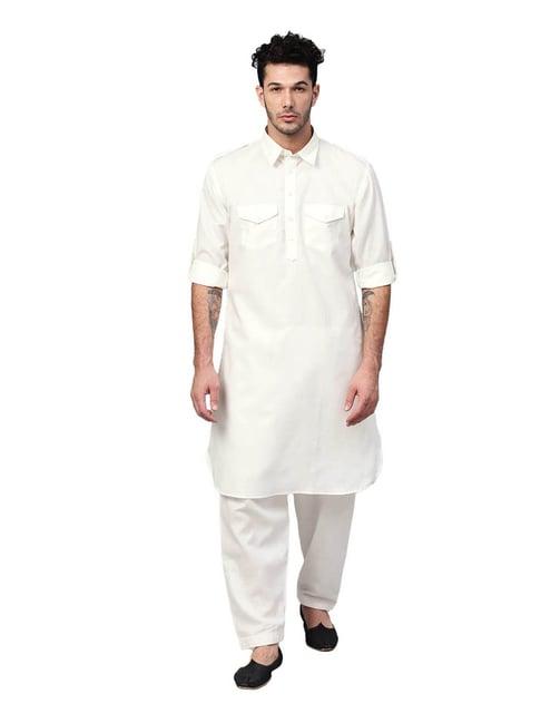 sojanya off white regular fit kurta set