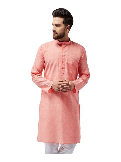 sojanya peach regular fit kurta