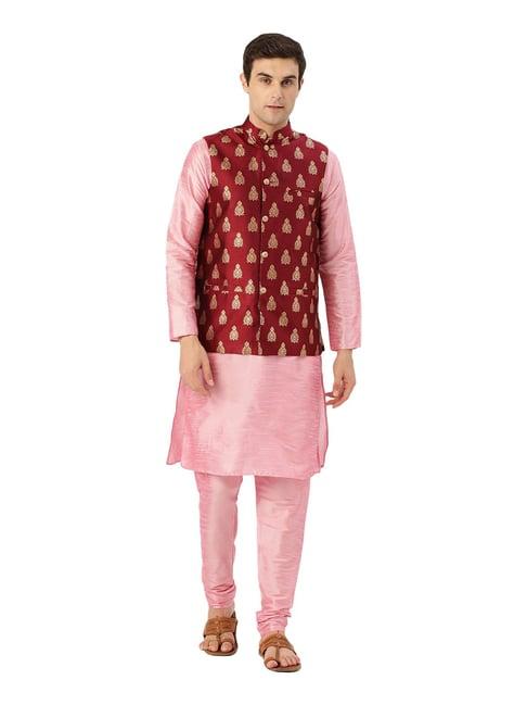 sojanya pink & maroon printed suit