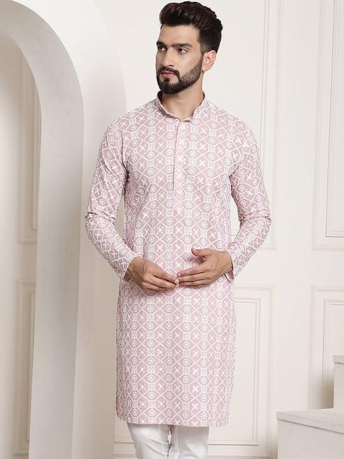 sojanya pink regular fit embroidered kurta