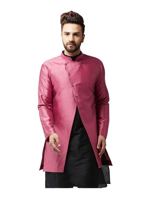 sojanya pink self print sherwani jacket