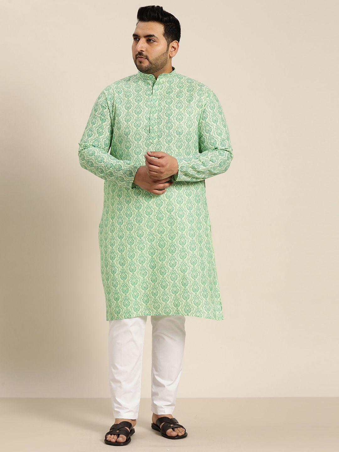 sojanya plus men plus size ethnic motifs printed kurta