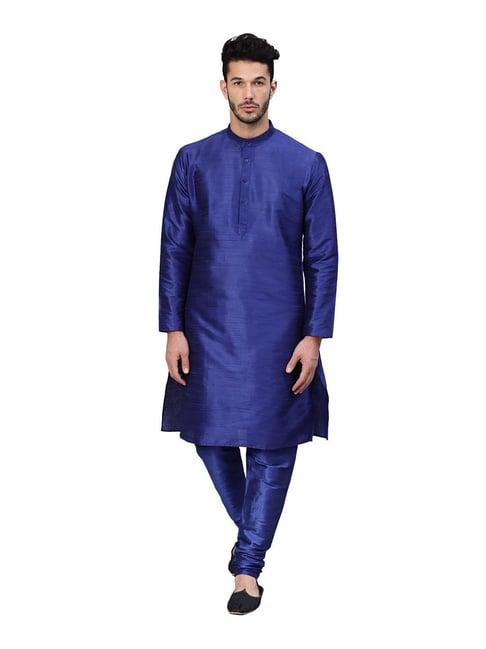 sojanya royal blue regular fit kurta set