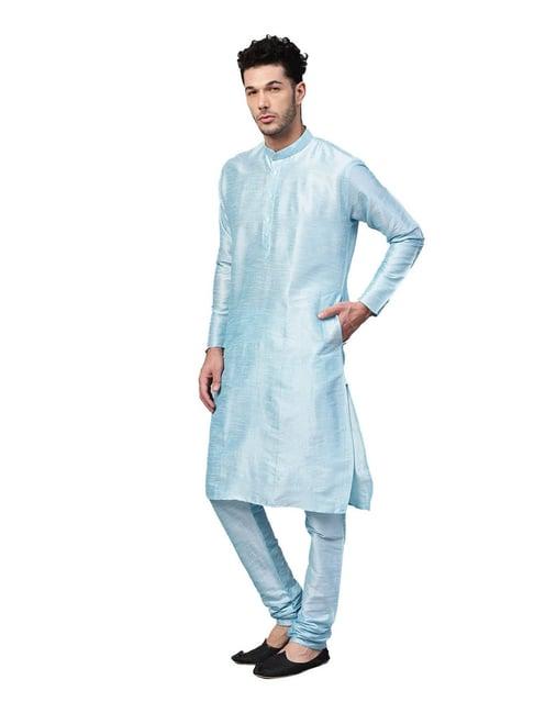 sojanya sky blue regular fit kurta set