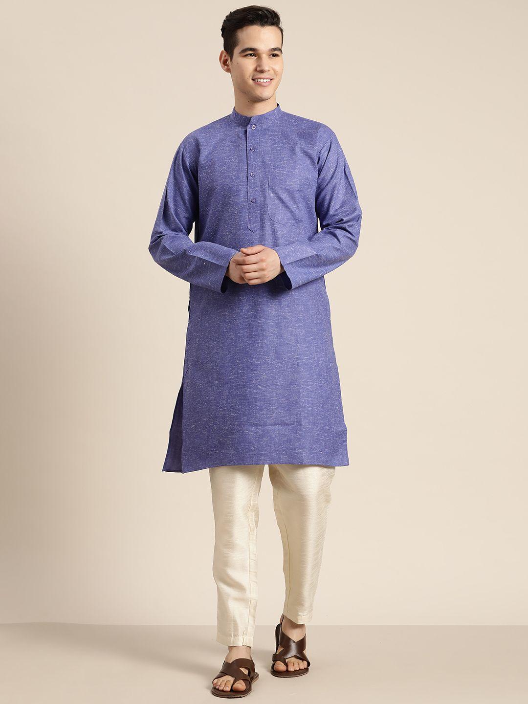 sojanya solid mandarin collar kurta