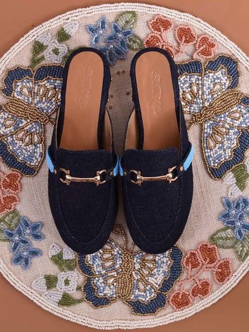 sole house women's denim mule shoes
