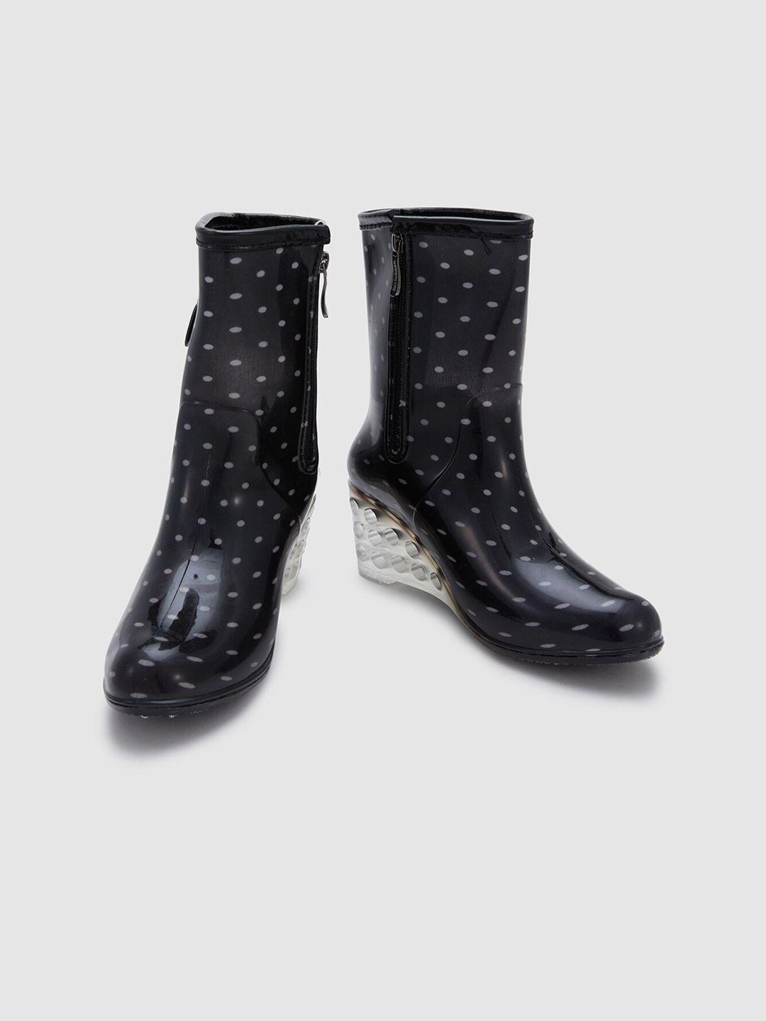 sole to soul women printed wedge heeled rain boots