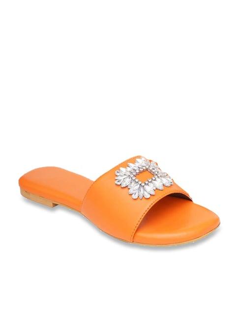 sole house women's orange casual sandals