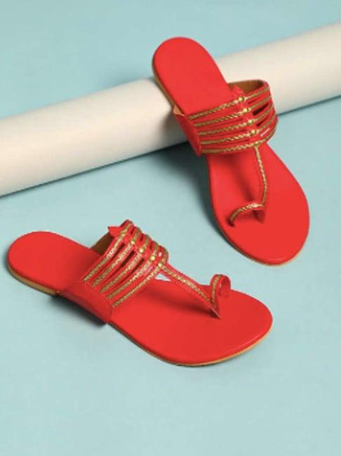 sole house women's red toe ring sandals