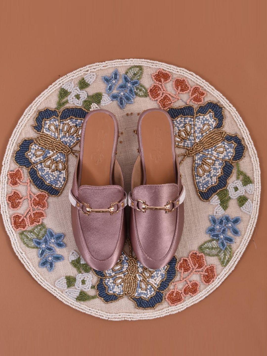 sole house women mauve mules with buckles