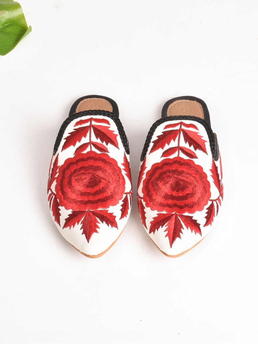sole house women red printed mules with bows flats