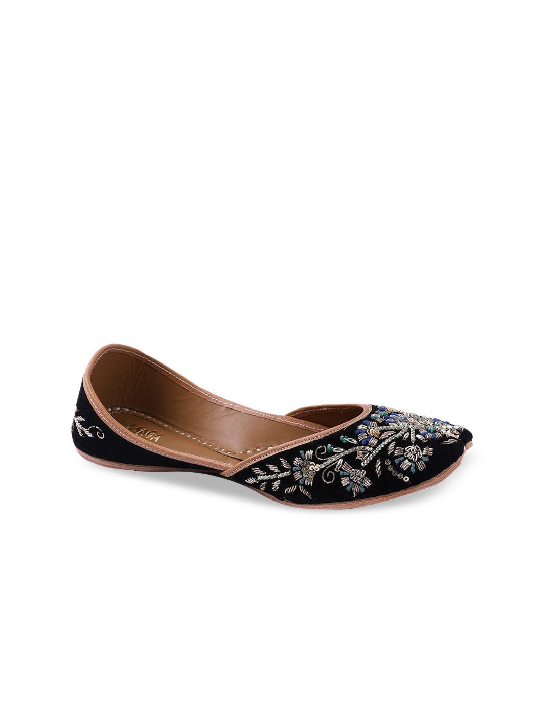 sole saga ethnic embellished square toe leather mojaris