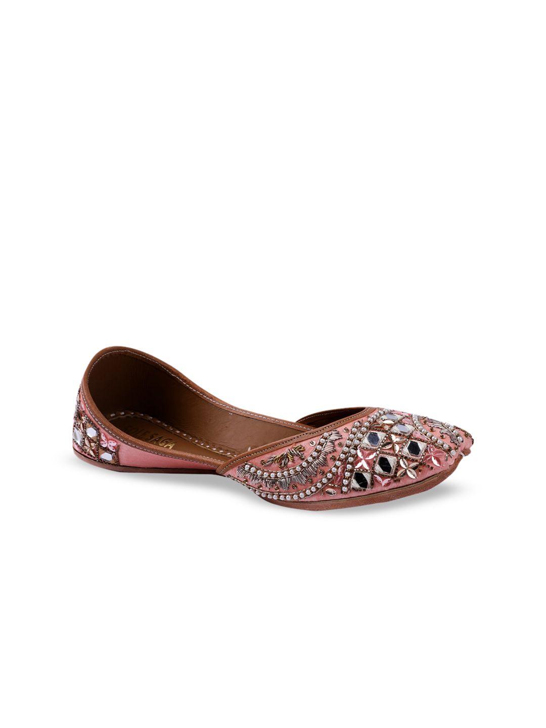 sole saga ethnic embellished square toe leather mojaris