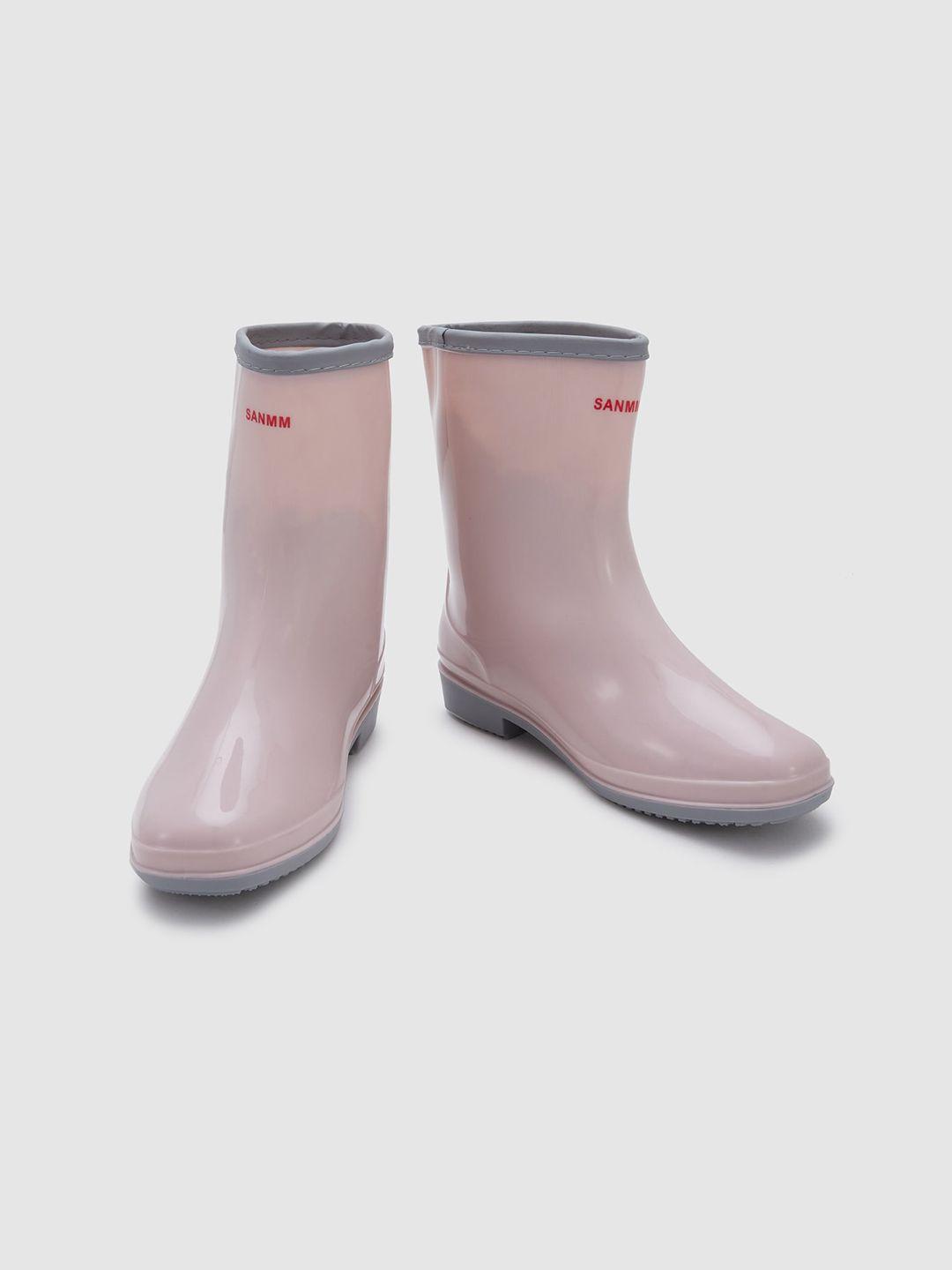 sole to soul women round-toe block-heeled rain boots