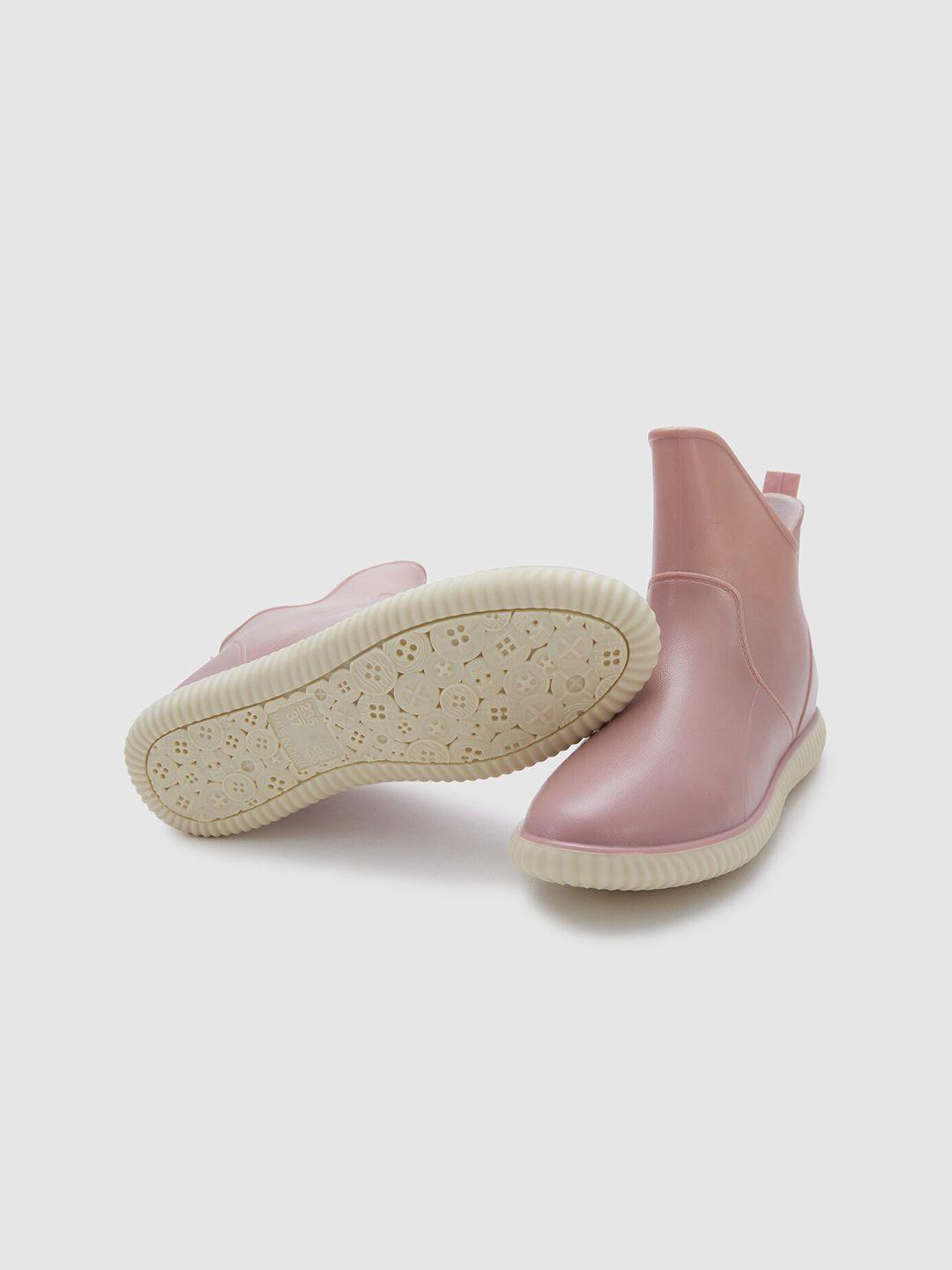 sole to soul women round-toe flatform- heeled rain boots