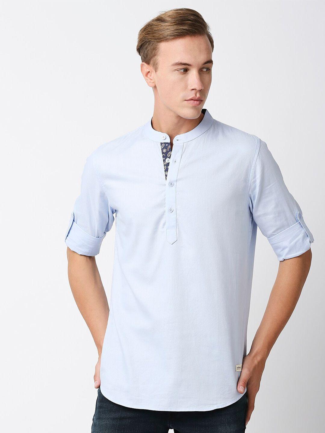 solemio spread collar slim fit casual pure cotton shirt