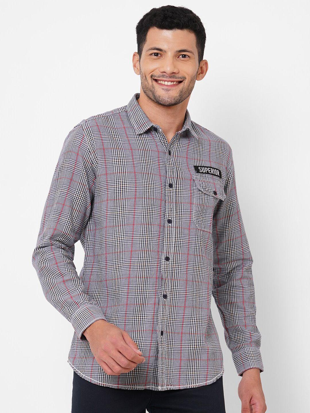 solemio men classic checked cotton casual shirt