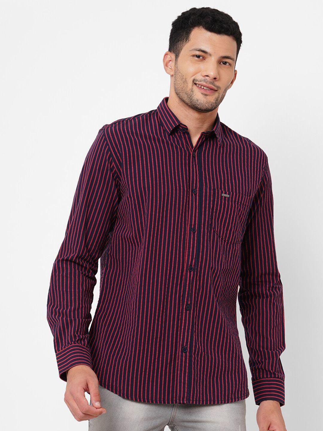 solemio men classic striped cotton casual shirt