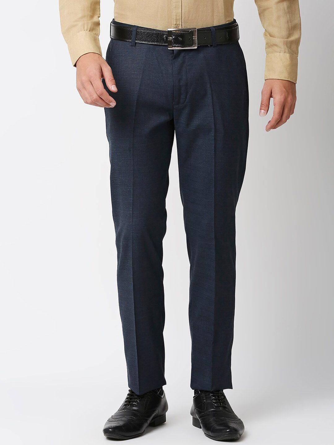solemio men mid-rise regular fit formal trousers