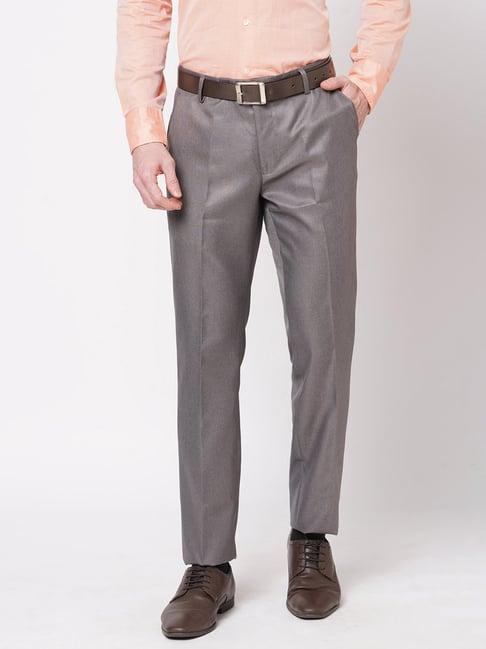 solemio purple slim fit flat front trousers