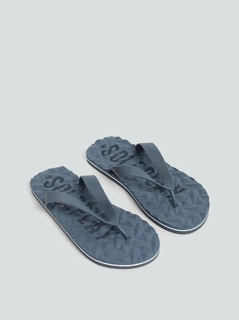 soleplay by westside blue monotone textured flip flop