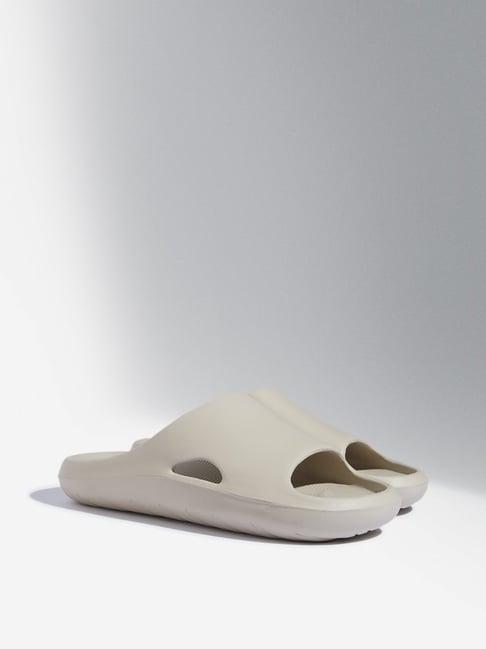 soleplay by westside beige solid pool slides