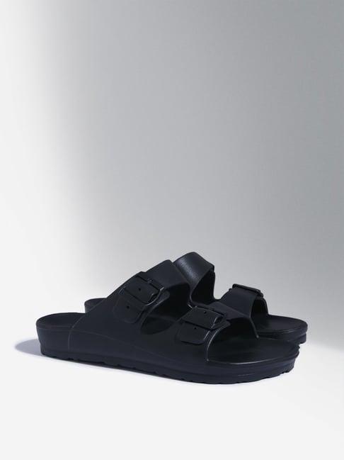 soleplay by westside black double band flip-flop