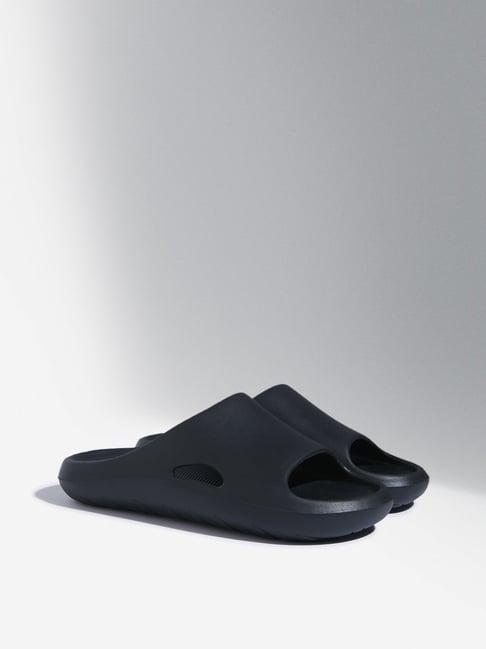 soleplay by westside black solid pool slides