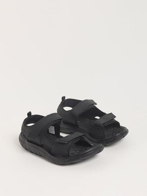 soleplay by westside black strap-on sandals