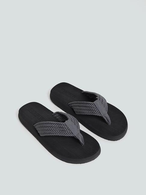 soleplay by westside dark grey weaved strap flip flop