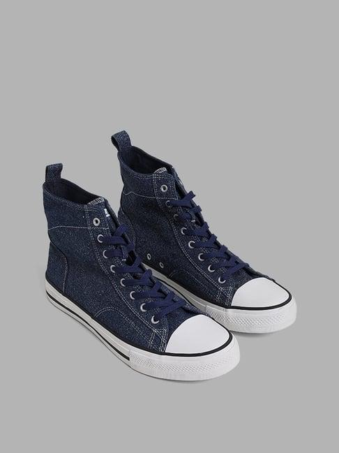 soleplay by westside denim blue hi top boots