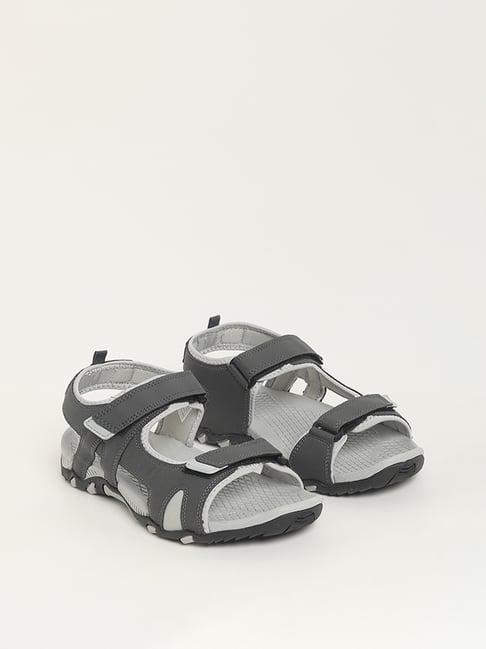 soleplay by westside grey double strap velcro sandals