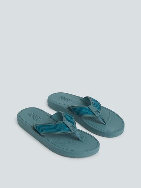 soleplay by westside light teal textured flip-flops