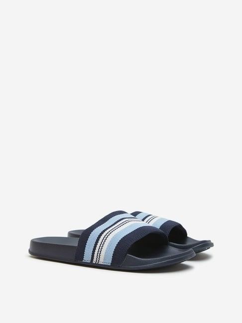 soleplay by westside navy stripe detailed slides