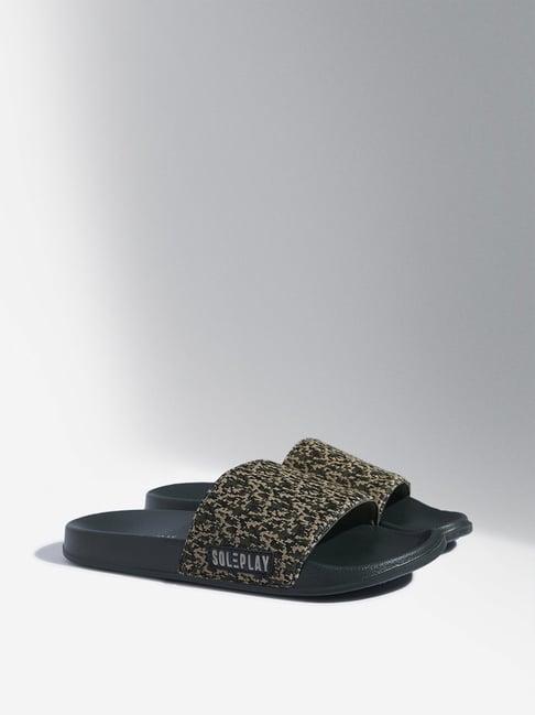 soleplay by westside olive camouflage design pool slides